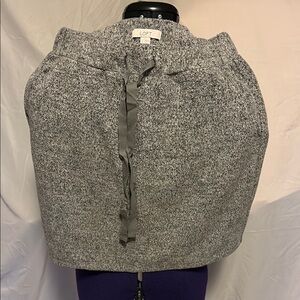 LOFT Gray Skirt with Ribbon Detail
